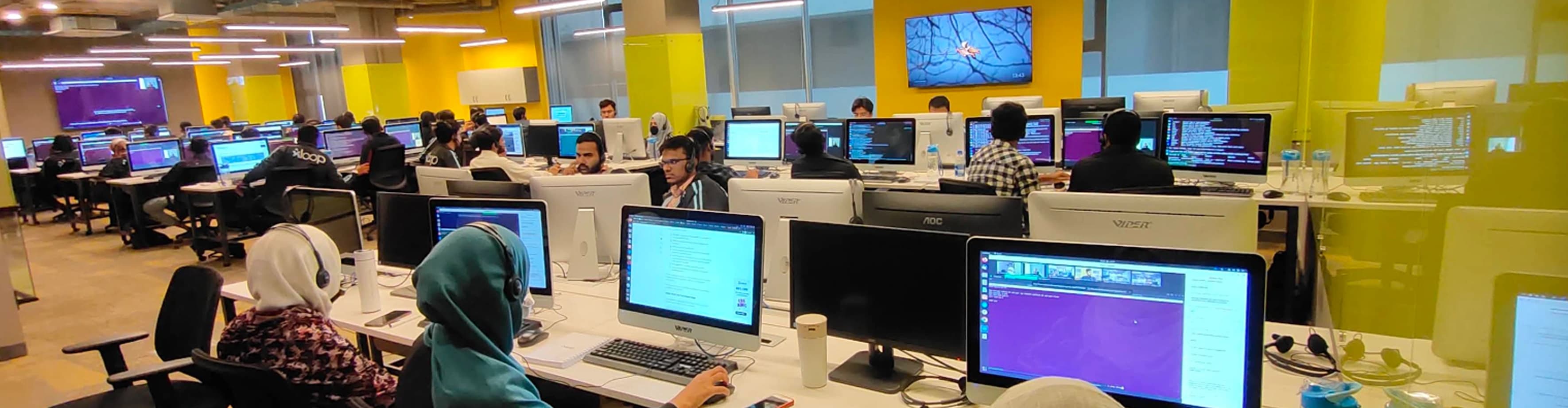 xLoop team collaborating in the office
