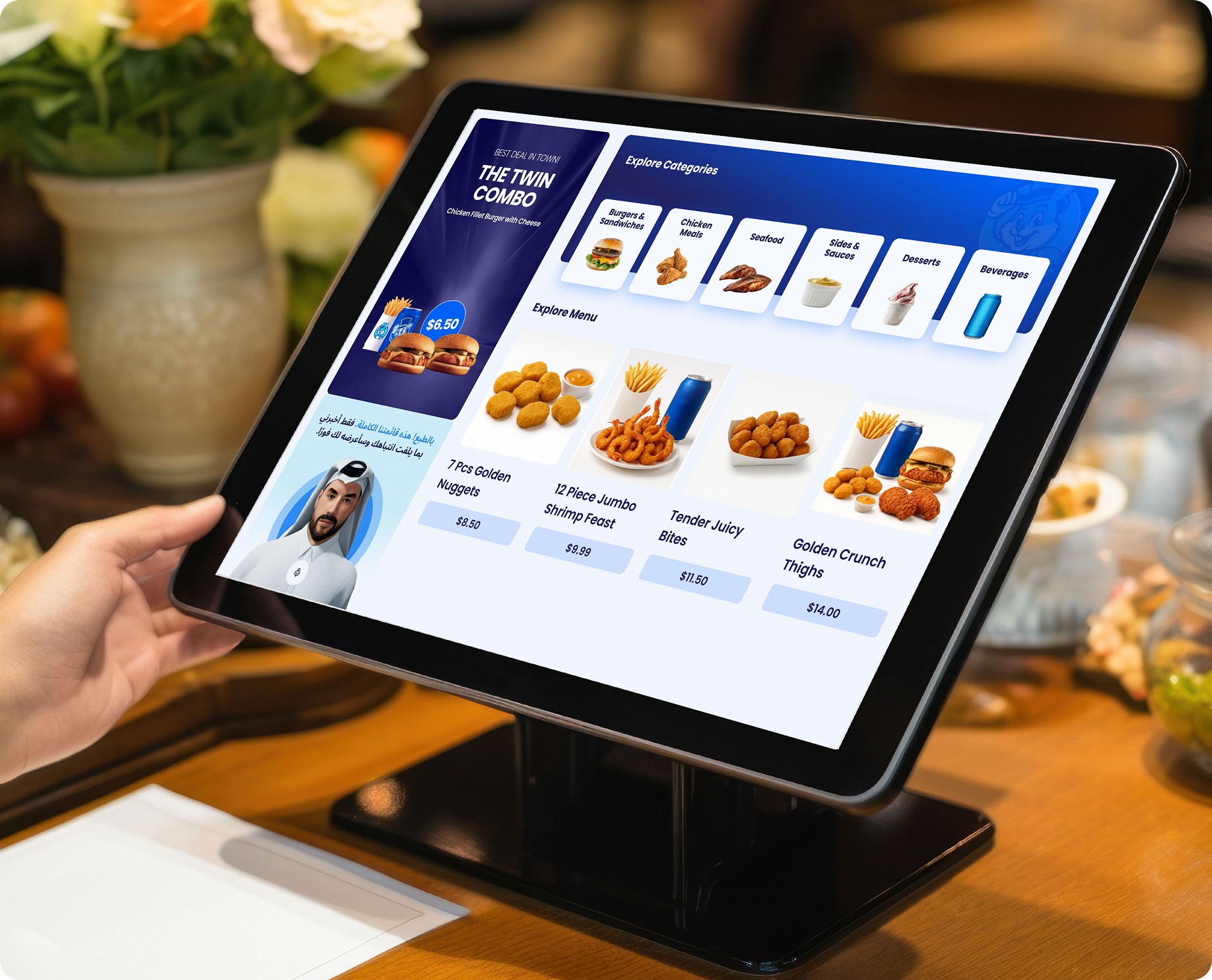 QSR Order Management System on Tablet